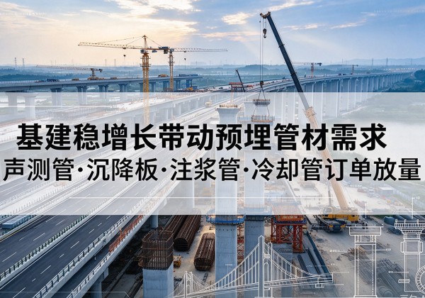 藤县基建稳增长带动预埋监测管材需求，声测管、沉降板、注浆管订单持续放量